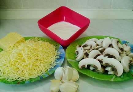 Chop gombával és sajttal - lépésről lépésre recept fotók