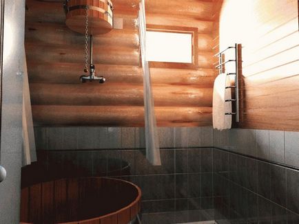 Оздоблення мийної в дерев'яній лазні приклади з фото