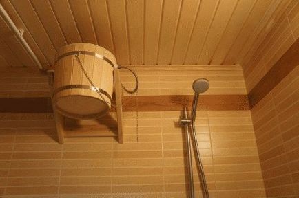 Оздоблення мийної в дерев'яній лазні приклади з фото