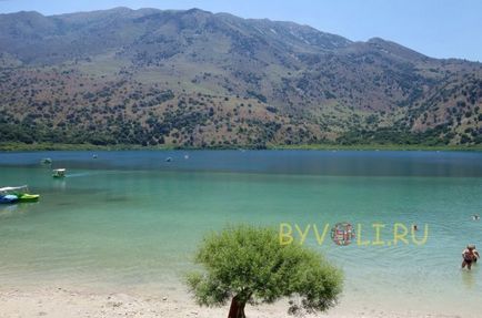 Lake Kournas, Kréta, Görögország Fotó és videó, leírás, ahol