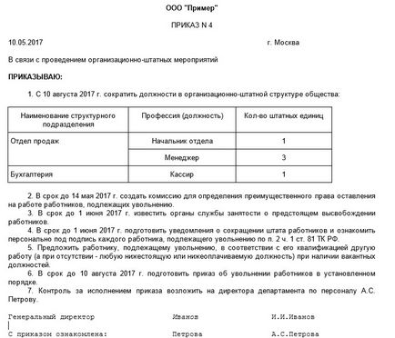 Instrucțiuni pas cu pas privind concedierea pentru reducerea personalului 2017