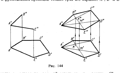 Construcția proiecțiilor de figuri plane - planul - cursul geometriei descriptive - desene, teorii,