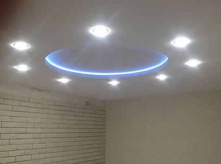 Plafonul cu tensiune fotografică cu LED, tavane pe două niveluri