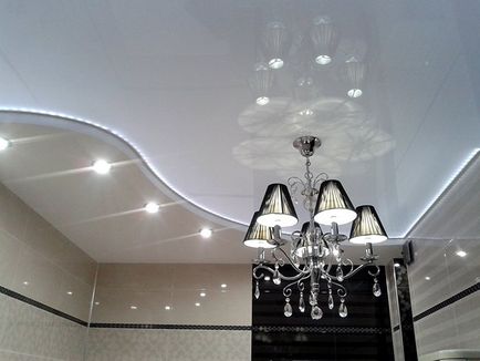 Plafonul cu tensiune fotografică cu LED, tavane pe două niveluri