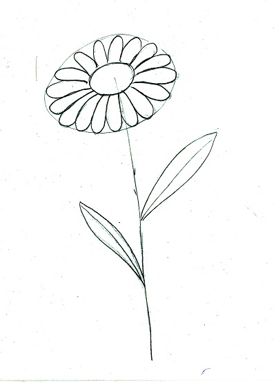 Desenați o floare de daisy cu creioane stabilo aquacolor