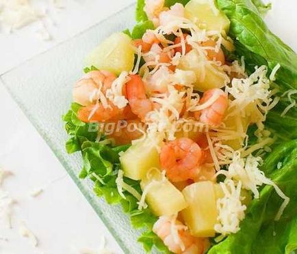 Салат з креветок з ананасами рецепт з фото, покрокове приготування
