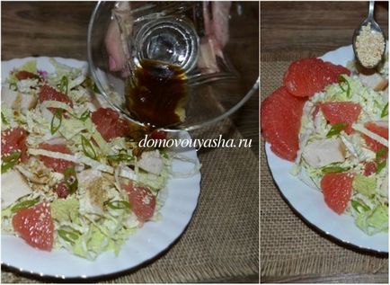 Salată cu grapefruit și pui