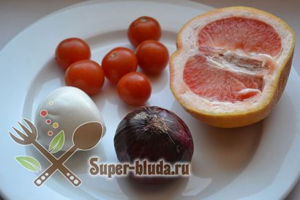 Saláta grapefruit és a sajt, saláták, egyszerű és finom receptek fotókkal