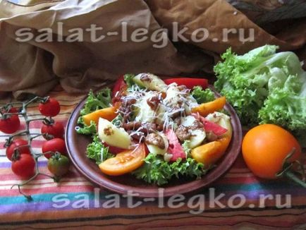 Saláta burgonyával és szalonnával recept egy fotó