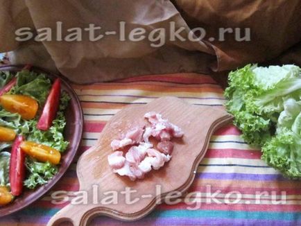 Saláta burgonyával és szalonnával recept egy fotó