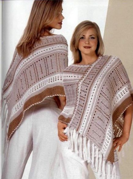 Scarf-poncho cum să cravată, cum să facă un poncho dintr-o eșarfă, de la două eșarfe