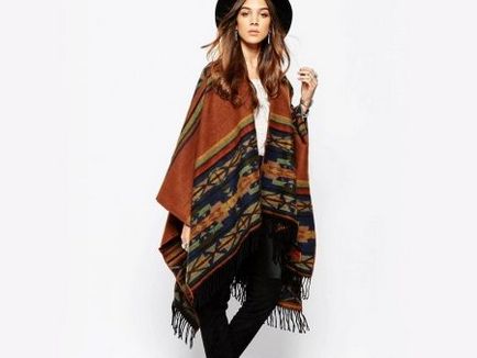 Scarf-poncho cum să cravată, cum să facă un poncho dintr-o eșarfă, de la două eșarfe