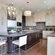 Design interior și design elegant de mobilier rotund de bucătărie, decor și aspect