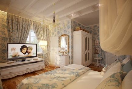 Stilul Provence în interior, designul dormitorului pe designul foto al unui dormitor pentru copii mici în stil