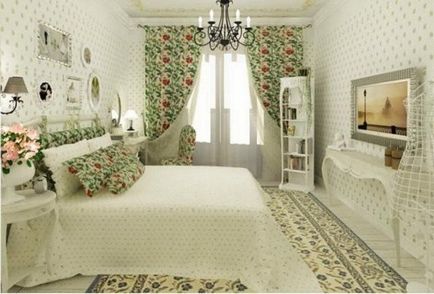 Stilul Provence în interior, designul dormitorului pe designul foto al unui dormitor pentru copii mici în stil