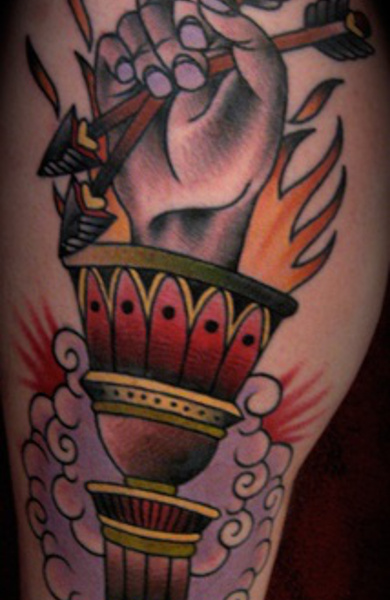 Татуювання факел - значення, ескізи тату і фото