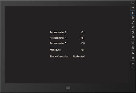 Winrt, măsurarea accelerației