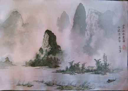 Художні картини китайських майстрів, вітер і вода