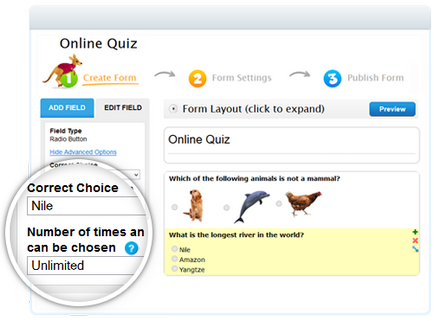 Автоматично оціночний безкоштовний online quiz maker