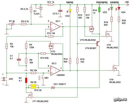 Încărcător inteligent inteligent pentru bateriile cu degete aa