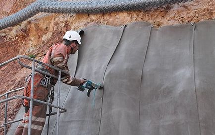 Beton festővászon, erősítve a falai árkok