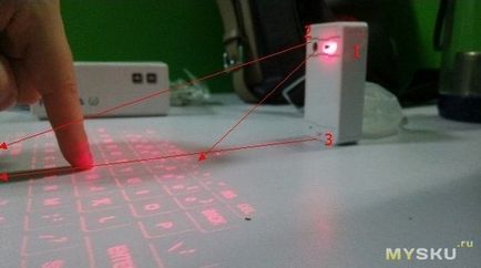 Bluetooth проекційна лазерна клавіатура