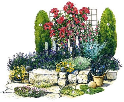 Grădină franceză - plan de grădină de flori