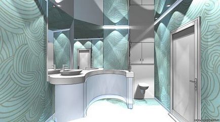 A futurizmus belsejében a fürdőszobában
