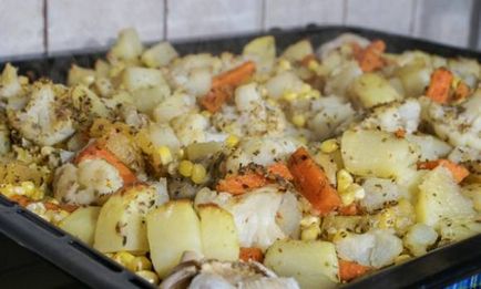 Garnish la pui de mere și legume - puteți găsi rețete culinare de feluri de mâncare acasă cu fotografii și clipuri video