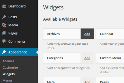 Cum să adăugați și să utilizați widget-uri în wordpress, crearea, promovarea site-urilor, publicitatea în rețelele sociale