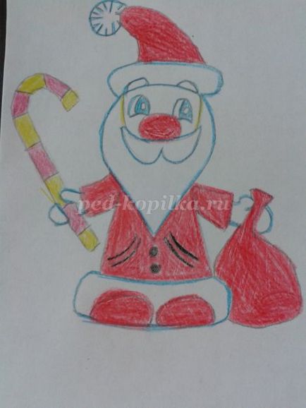Як намалювати Діда Мороза олівцем поетапно
