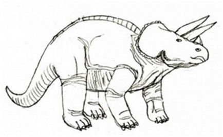 Як намалювати динозавра олівцем
