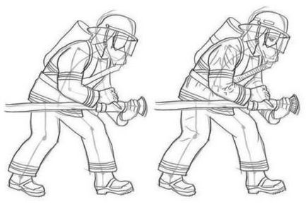 Cum de a desena un pompier în creion pas cu pas