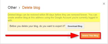 Cum să ștergeți blogul pe blogger