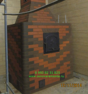 Brick sauna sobă cu o aragaz deschis (schema de desen pentru comanda)