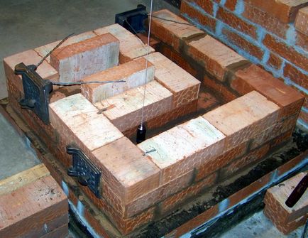 Brick sauna sobă cu o aragaz deschis (schema de desen pentru comanda)