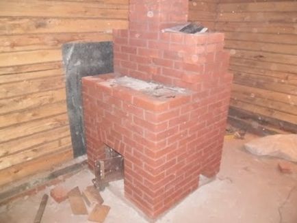 Brick sauna sobă cu o aragaz deschis (schema de desen pentru comanda)