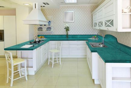 Bucătărie în culori turcoaz - idei pentru decorare