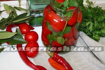 Csemege paradicsom, lépésenként recept képekkel (recept) Marinált paradicsommal, a recept lépésről lépésre képekkel