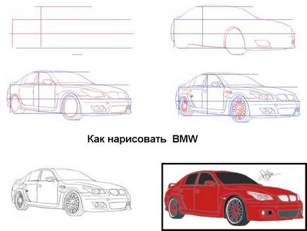 Машина крута поетапно - як намалювати круту машину поетапно