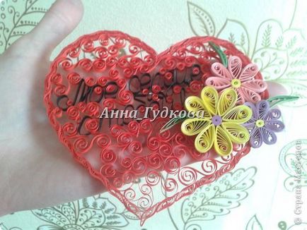 Mk Quilling Heart cu inscripția, țara maeștrilor