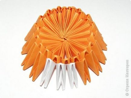 Modular origami fox (rând-alb-portocaliu modul) Vulpe modulare origami