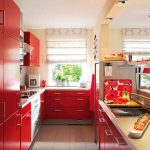 Шпалери для червоної кухні колірні поєднання і особливості комбінування