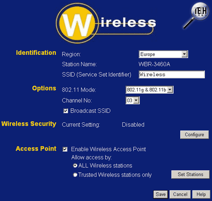 Privire de ansamblu a modului wireless router adsl2 nivel wbr-3460a - rețele și comunicații