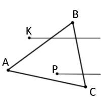 Determinarea punctului aparținând unui triunghi - cod cibernetic