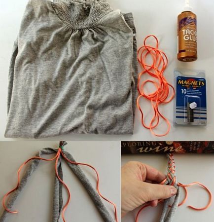 Плетений браслет зі старої футболки - майстер-клас