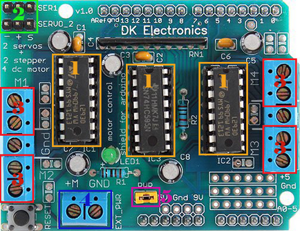 Підключення motor shield l293d до плати arduino