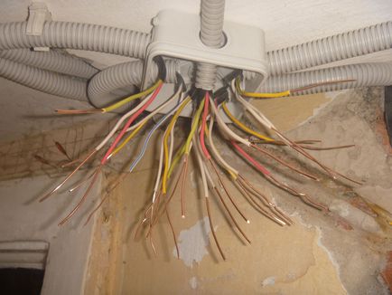 Montarea cablurilor electrice în tavanul de tensiune