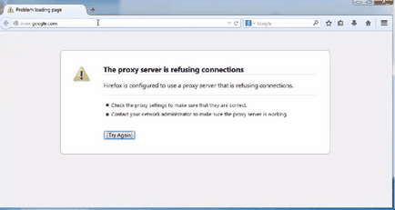 Проксі-сервер відмовляється приймати з'єднання способи вирішення проблеми