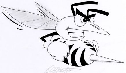 Малюємо сердиту бджолу в фотошоп